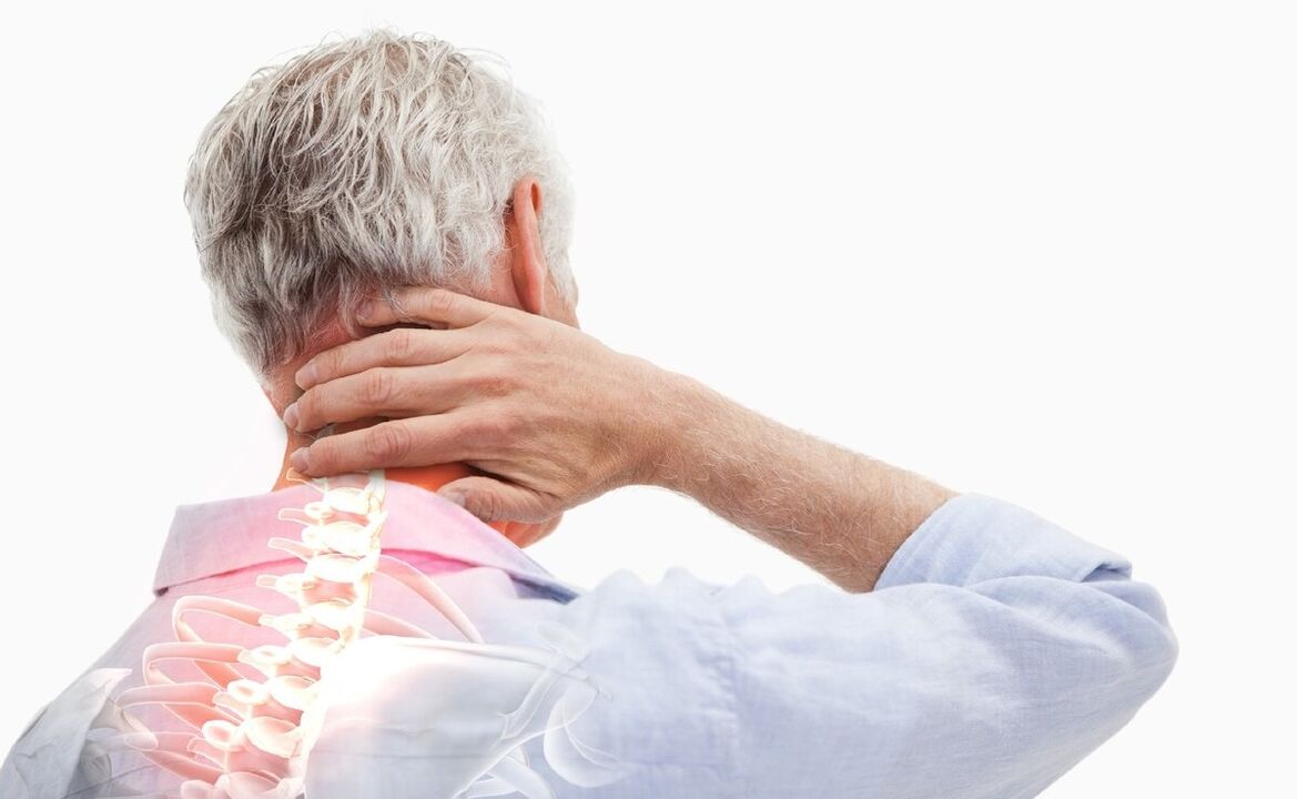 lepoko mina osteokondrosia duen gizon batean
